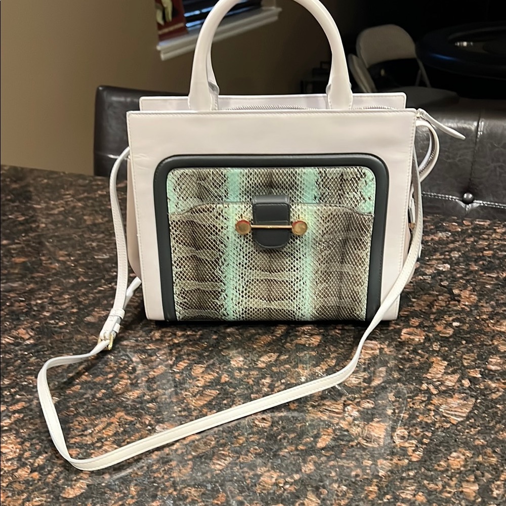 Jason Wu White And Gray Satchel With Structured D… - image 1